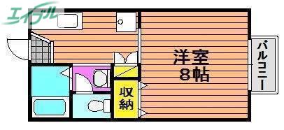 カルチャーハウス浦安(1K/2階)の間取り写真