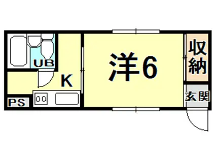 攝陽ハイツ(ワンルーム/1階)の間取り写真
