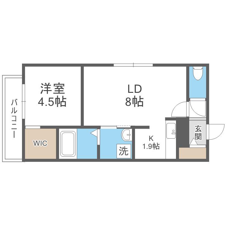 HALULET(1LDK/4階)の間取り写真