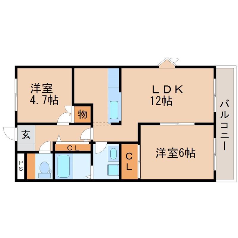 ピュアフレンド(2LDK/1階)の間取り写真