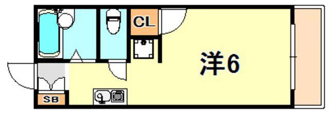 ルシェール房王寺(ワンルーム/2階)の間取り写真