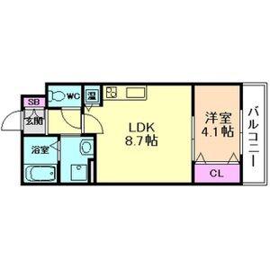 アート東大阪B(1LDK/2階)の間取り写真