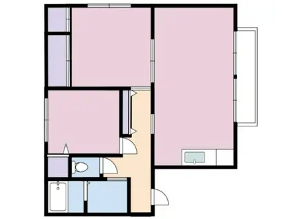 武蔵B棟(2LDK/2階)の間取り写真