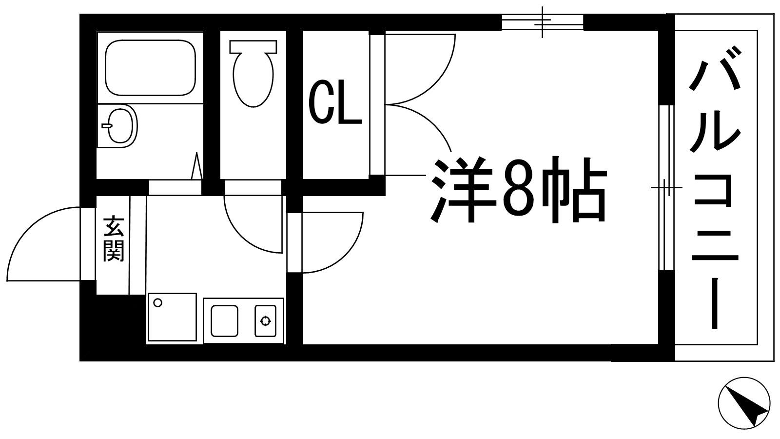 南花屋敷エイティーンハウス(1K/3階)の間取り写真