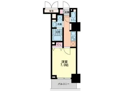 ハビテ靭センターコート(1K/9階)の間取り写真