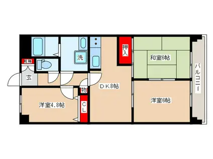 カサグランデC(3DK/3階)の間取り写真