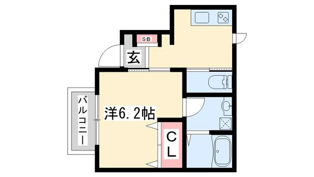 グッドハイム(1K/1階)の間取り写真