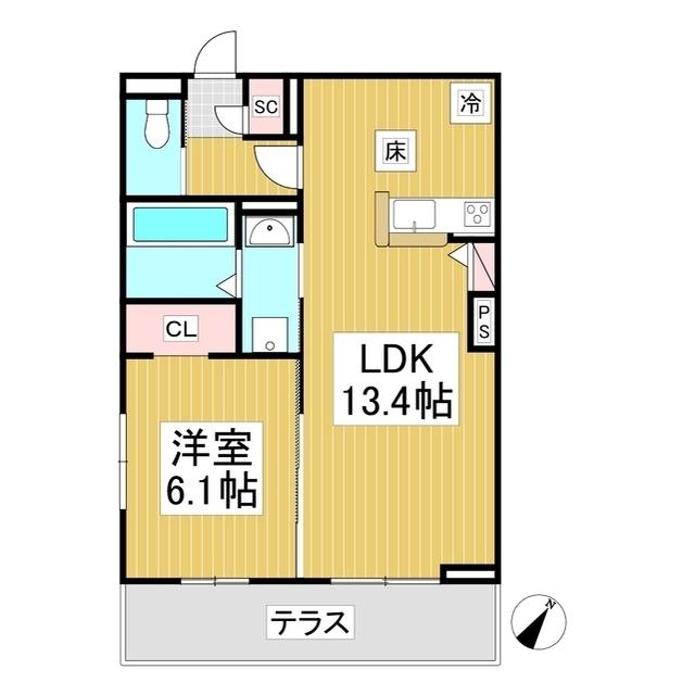 LUMIERE 33(1LDK/1階)の間取り写真