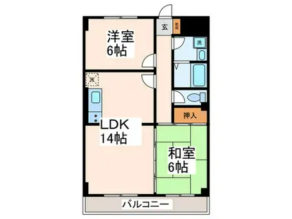 宮の下マンション(2LDK/2階)の間取り写真