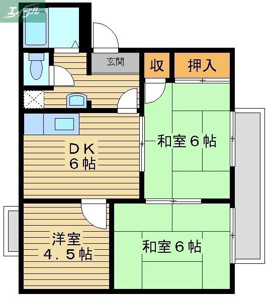 フレグランス片山A(3DK/2階)の間取り写真