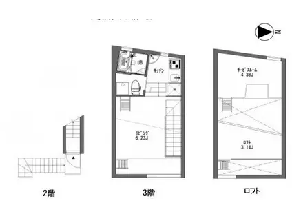 BOCO(1SLK/2階)の間取り写真