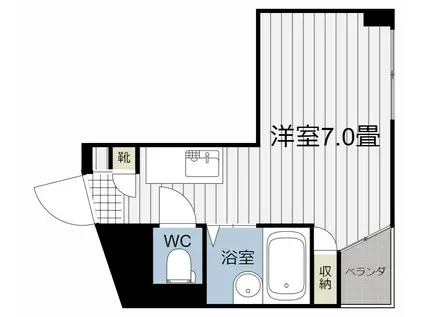 サンハウス(ワンルーム/2階)の間取り写真