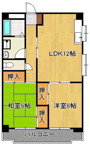 クレベール八千代(2LDK/8階)の間取り写真