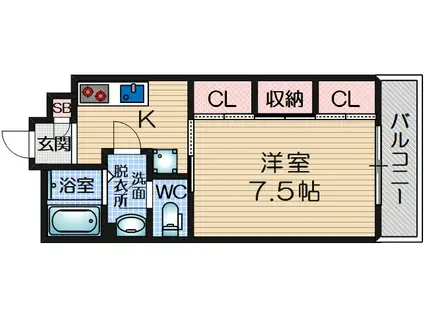 リブリ・オズウィーク(1K/3階)の間取り写真