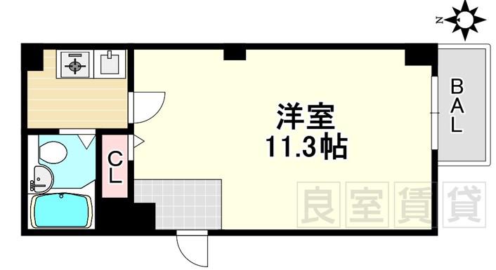 パルナス本町通(1K/7階)の間取り写真