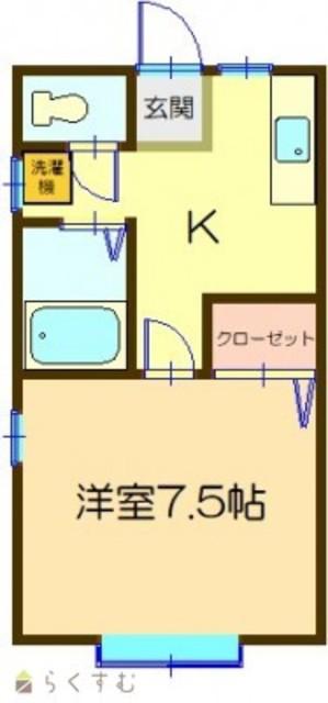 メゾンニューアール(1K/1階)の間取り写真