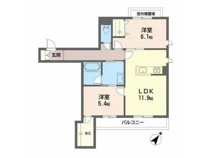 SHAMAISON COURAGEVI(2LDK/2階)の間取り写真