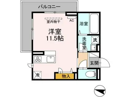 リライズ東雲(ワンルーム/2階)の間取り写真