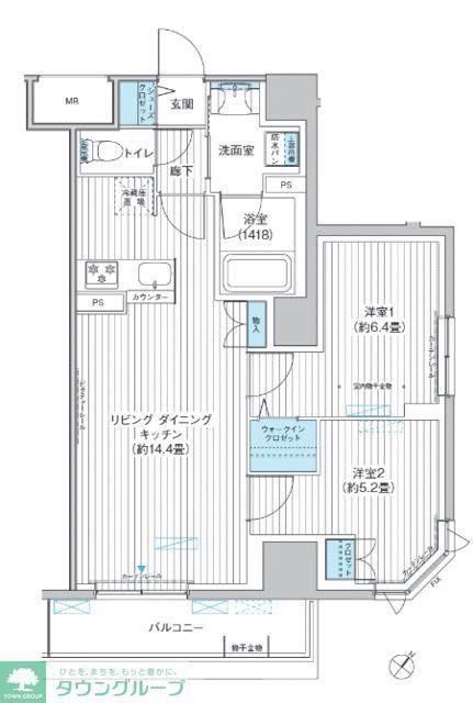 MAISON CHROLO(2LDK/9階)の間取り写真
