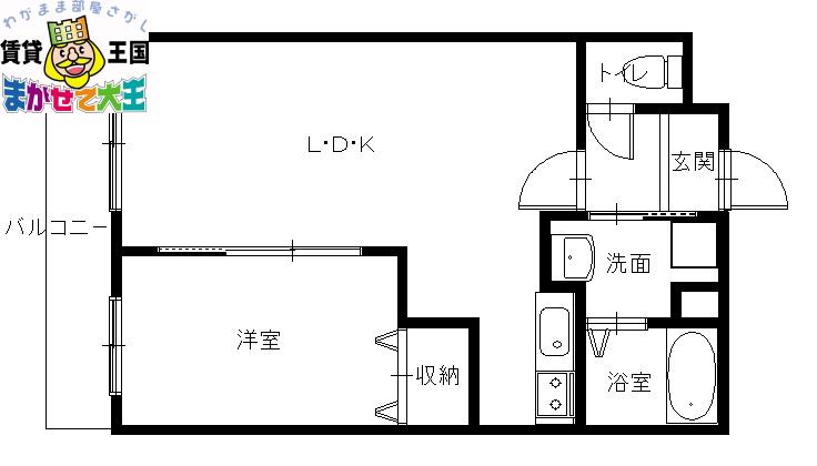 SGB浜町(1LDK/4階)の間取り写真