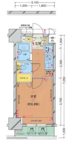 菱和パレス護国寺駅前(1K/7階)の間取り写真