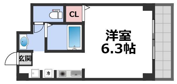 COURT GIN(1K/3階)の間取り写真