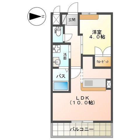 レグルス(1LDK/2階)の間取り写真