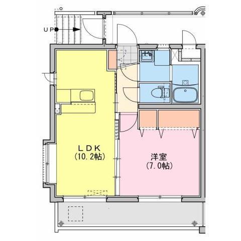 M10.牟田町II(1LDK/3階)の間取り写真