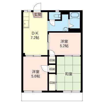 ドエル石原A(3DK/1階)の間取り写真