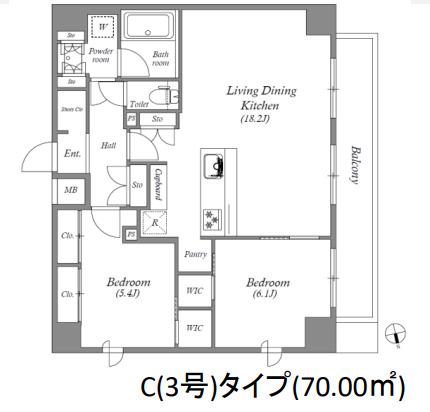 AUFTAKT 天王寺(2LDK/7階)の間取り写真