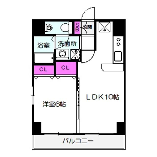 グレイス今里(1LDK/2階)の間取り写真