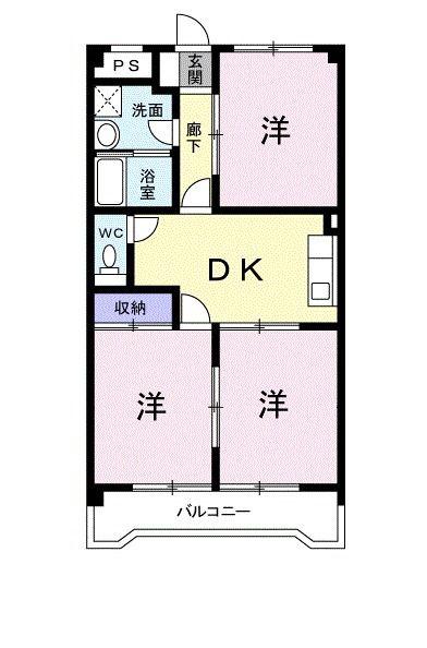 エレガンシア21(3DK/2階)の間取り写真