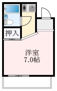 AZ12(ワンルーム/2階)の間取り写真