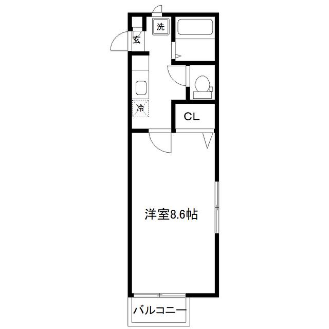 ディアスSH(1K/2階)の間取り写真
