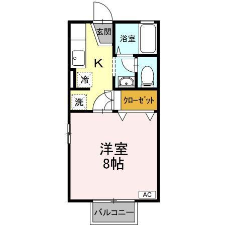 ツカサハイツ(1K/1階)の間取り写真