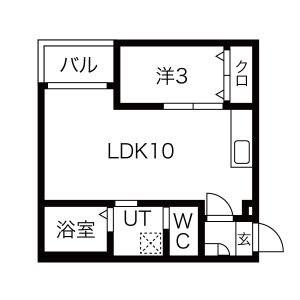 WARREN KOYO I(1LDK/1階)の間取り写真