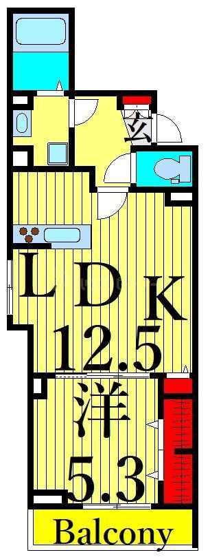 セレスティア荒川(1LDK/2階)の間取り写真