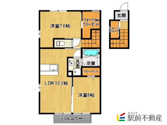 コーポ88II番館(2LDK/2階)の間取り写真