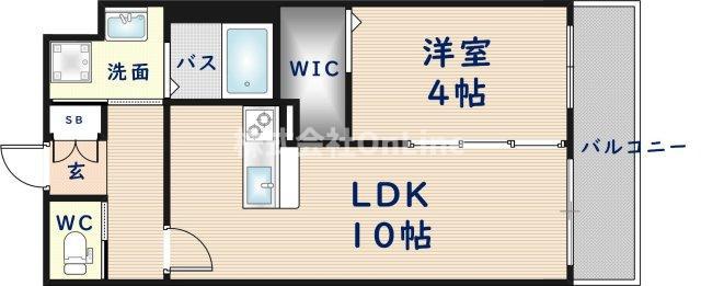 グランパシフィック長瀬スクエア(1LDK/2階)の間取り写真