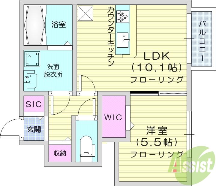 ベアーズマンション2(1LDK/1階)の間取り写真