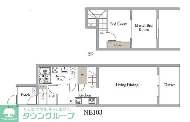 ベルメゾン中村橋ノース NE(2LDK/1階)の間取り写真
