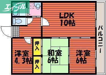 レジデンス十和(3LDK/1階)の間取り写真