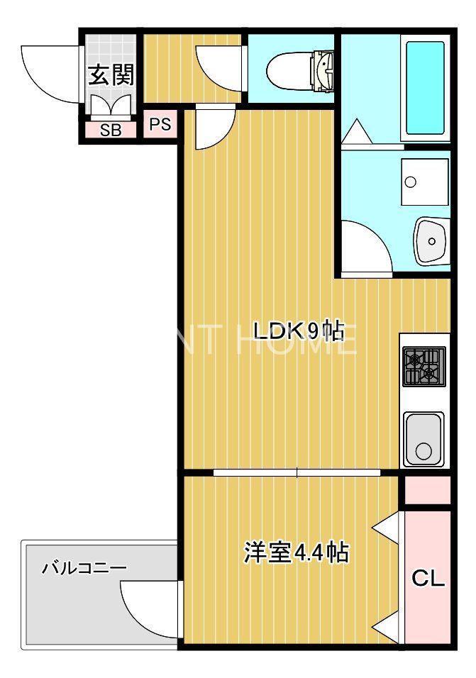 LINO久宝寺(1LDK/2階)の間取り写真