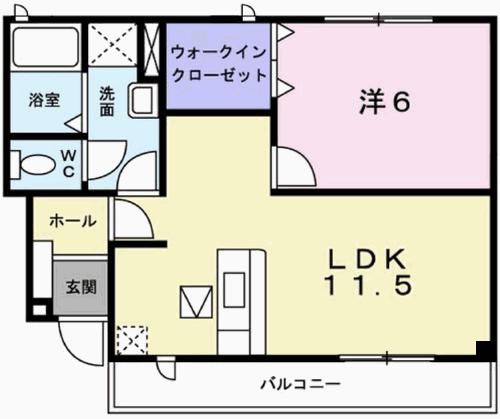 アーバンプラス M&H(1LDK/1階)の間取り写真