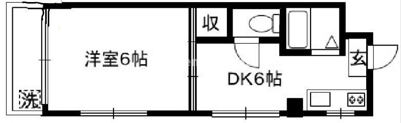 レジデンスアムール(1DK/3階)の間取り写真
