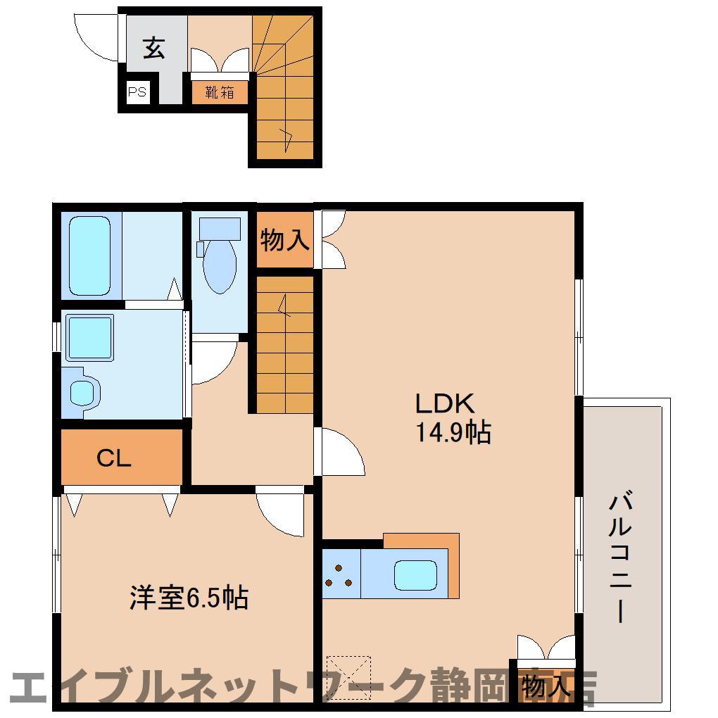 ソレイユ(1LDK/2階)の間取り写真