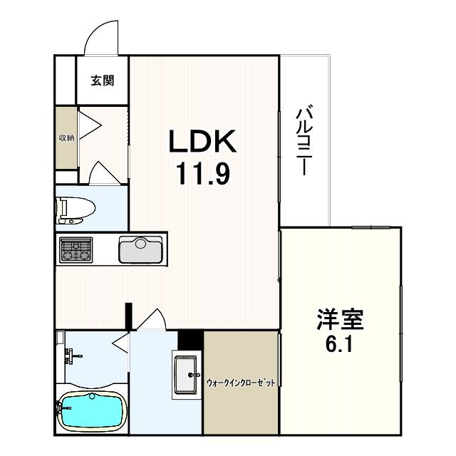 サニーコートティアラ(1LDK/3階)の間取り写真