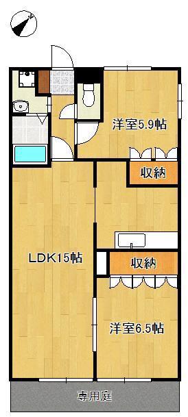 フォルティア(2LDK/1階)の間取り写真