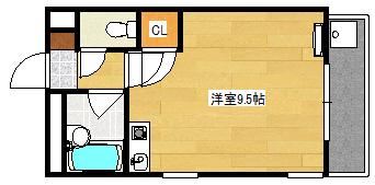 エステート6(ワンルーム/3階)の間取り写真