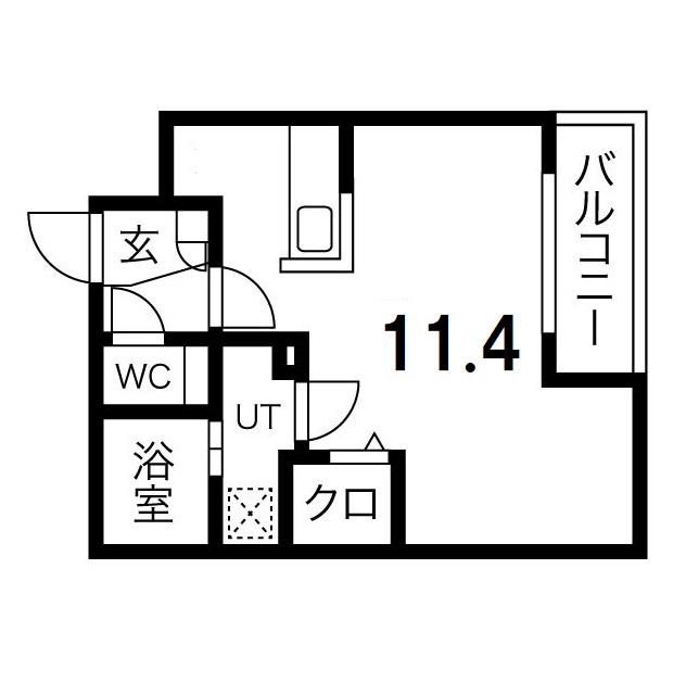 STRAHL澄川(1K/1階)の間取り写真